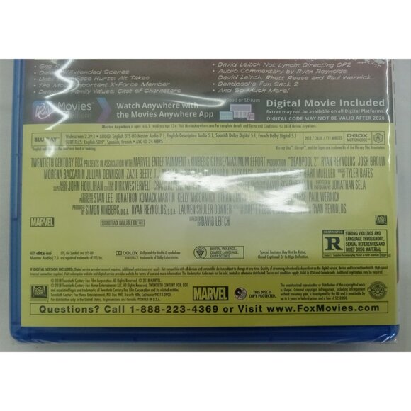 Deadpool 2 (Blu-ray, 2018) Marvel Action Comedy Movie Brand New Sealed - Picture 5 of 5